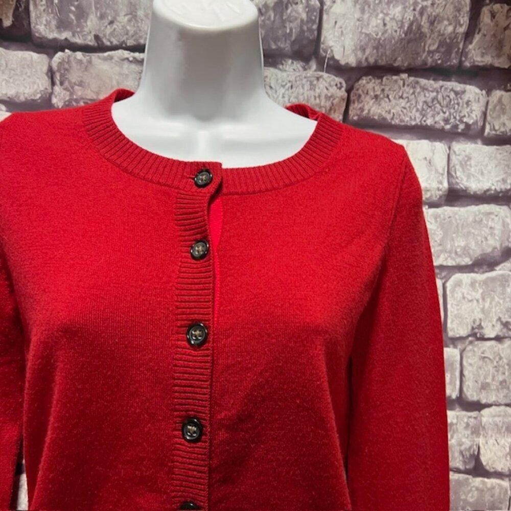 Banana Republic Red Button Down Long Sleeve Cardigan Size XSP - Picture 2 of 7